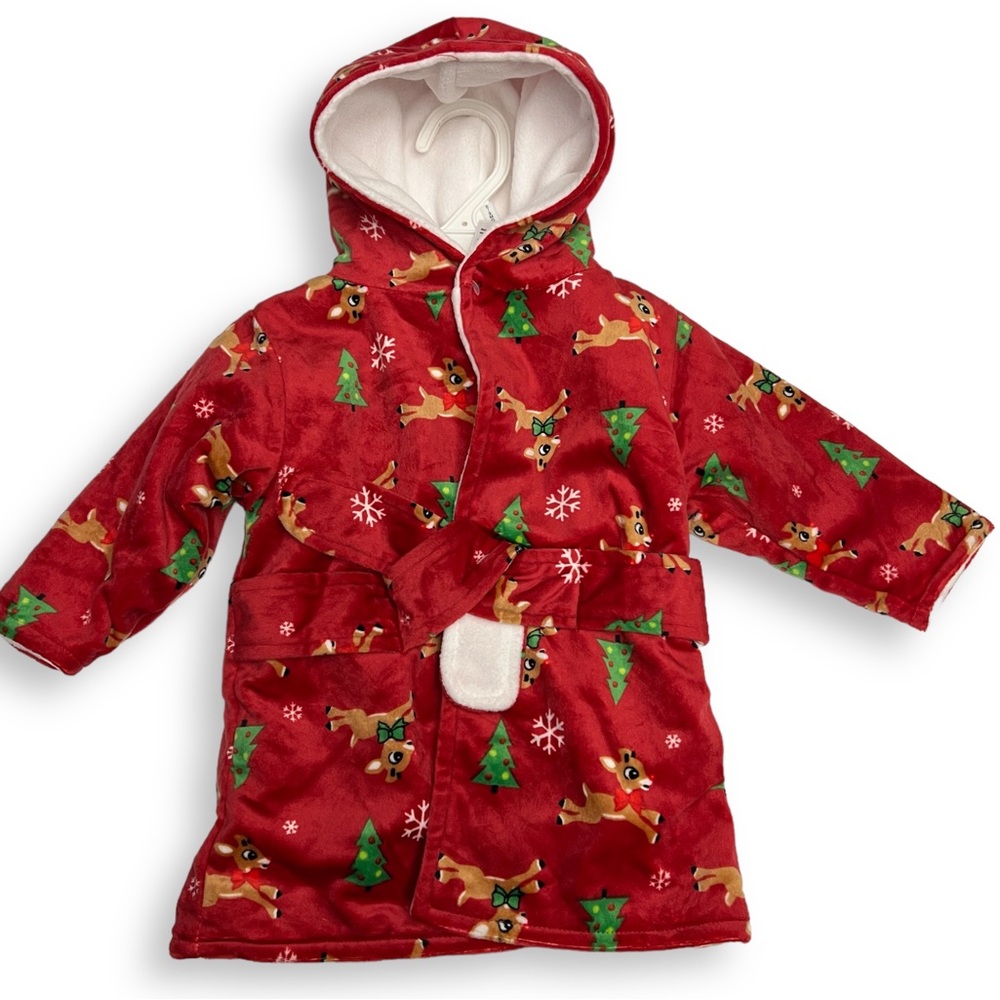Rudolph The Red Nosed Reindeer Infant Plush Robe Size 0-9 Months